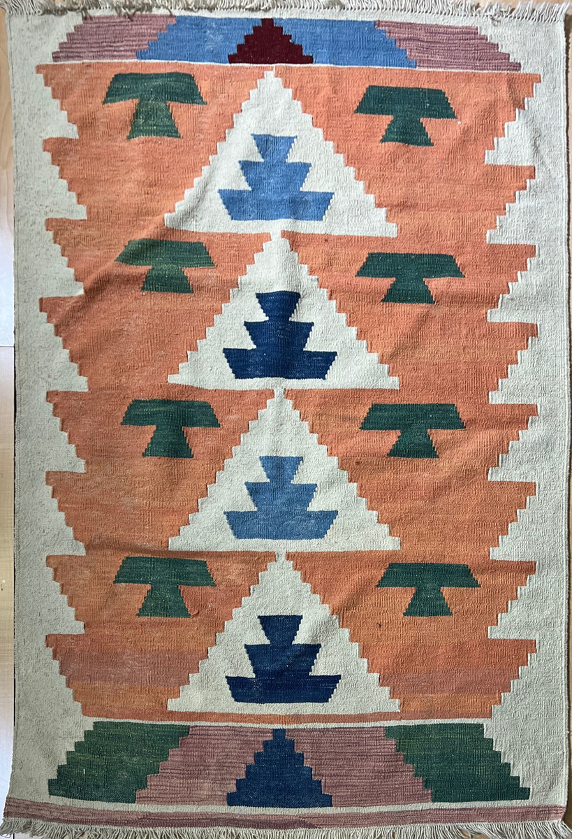 Vintage Turkish Denizli Kilim