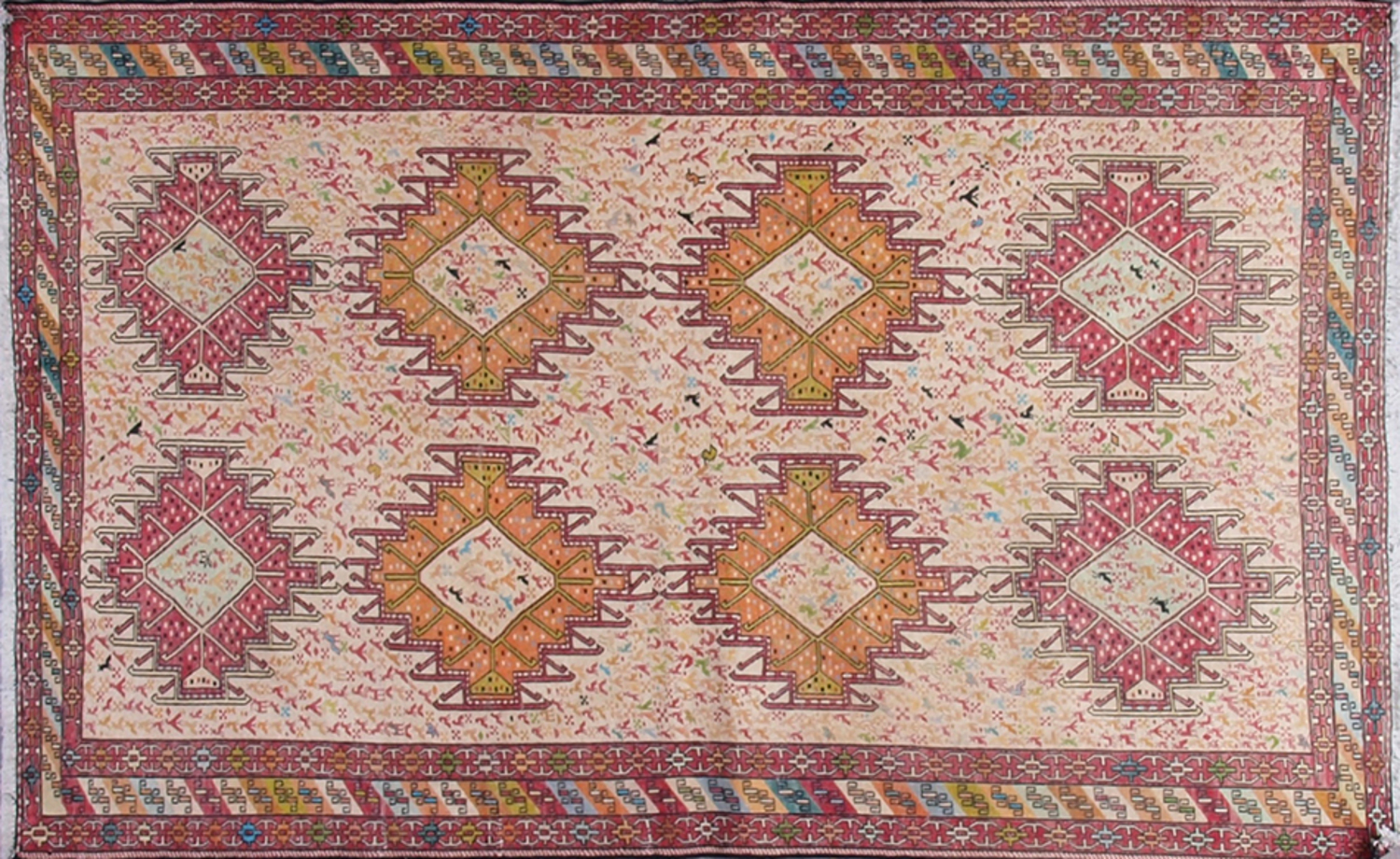 Perisan Silk Kilim Carpet 6.5 x 4 FT