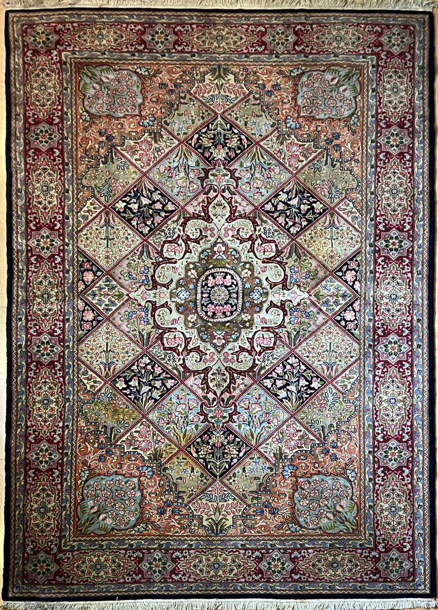 Albanian Vintage Lava Kerman Rug