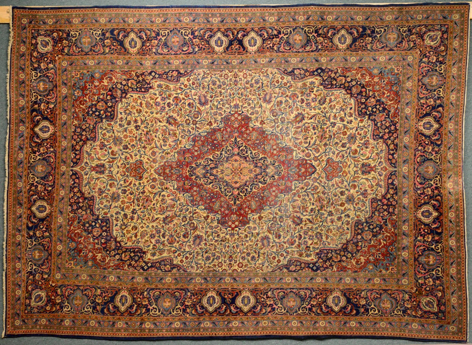 Antique Original Iranian Kashan Carpet 12 x 8.75