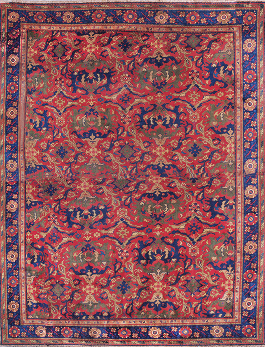 Antique Turkish Ushak Rug 17.75 x 14.75 FT